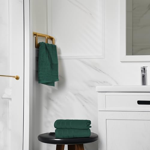6 Piece Hand Towels Set 16 x 28 Inches, Hunter Green | 100% Cotton, Lighter Weight, Quick to Dry, 16 x 28 Inches, Super Soft & Absorbent, Perfect for Bathroom & Kitchen - color: Hunter Green