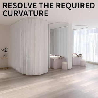 Flexible bendable ceiling curtain track, curved curtain rod with silent roller bracket, room divider, curtain rod, RV curtain ceiling track (White, 8 Meters (26.2 FT) - color: White, size: 8 Meters