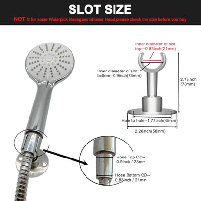 Shower Head Holder Wall Mount,Stainless Steel Handheld Shower Head Holder,Adjustable Shower Spray Holder Metal Shower Head Bracket - style: Brushed stainless steel