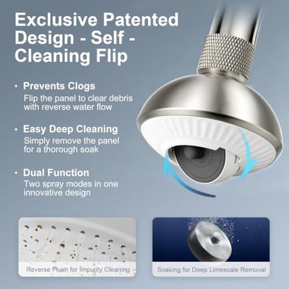 Kitchen Faucet Sprayer Attachment, Anti-Splash 3-Mode Swivel Faucet Extender with Wide Spray Area, 360° Rotating Faucet Aerator, Faucet Head Replacement for Kitchen (Brushed Nickel) - color: Brushed Nickel