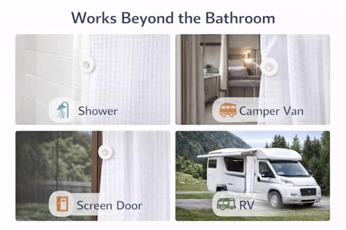 Shower Curtain Magnets – No Splash Shower Curtain Clips | Keeps Curtain Closed to Wall | Strong N52 Magnets | 8 Pairs | by IQ Labs