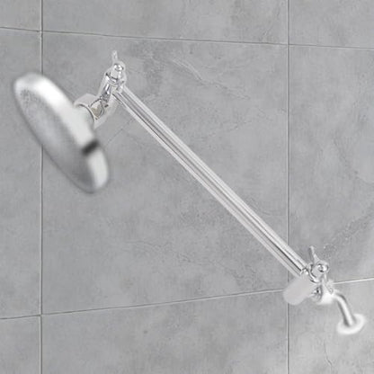 Adjustable Shower Head Extension Arm, 11in Shower Arm Extender with Locking Nut Universal G1/2 Male to Female Connection Anti-Leak Design for Fixed & Handheld Showerheads