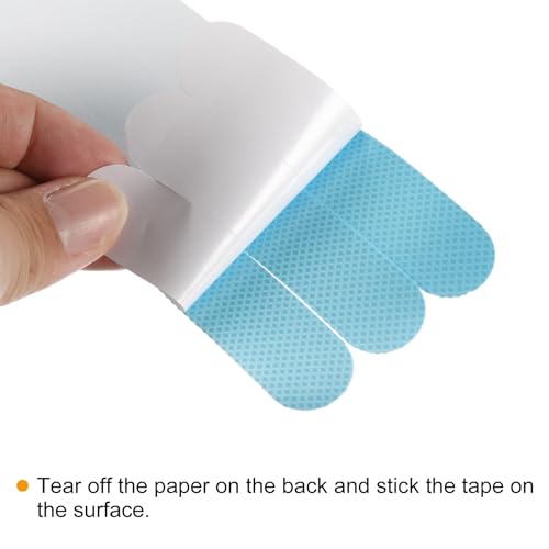 PATIKIL Non Slip Bathtub Stickers 15 x 0.8 Inch, 12 Pack Safety Shower Treads Adhesive Decal Square with Scraper for Stairs Tub Shower, Blue - color: Blue, size: 15 x 0.8"