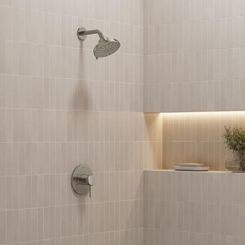 GROHE Aquabooster Tempesta 140 High Pressure Shower Head, Multi-Spray – 1.75 GPM Round Fixed Wall Mount, Brushed Nickel 111746EN00 - color: Brushed Nickel