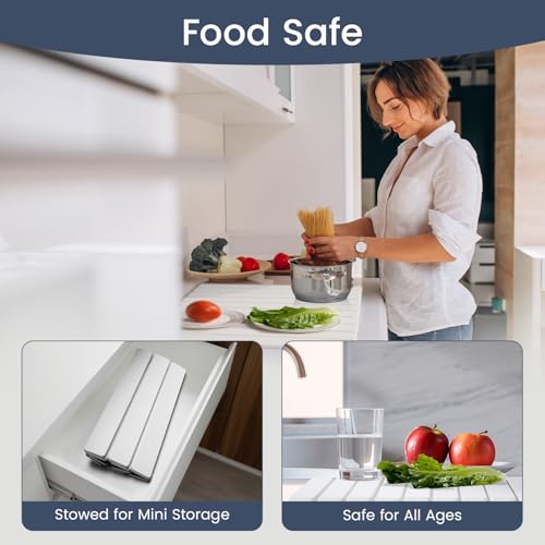 Meowoo Stone Drying Mat for Kitchen Counter, 15.7"x11.8" Foldable Diatomaceous Earth Mat, Super Absorbent, Quick-Dry Bath & Kitchen Pad for Dishes, Cups, Bottles, Non-Slip, Fits Any Countertop - White - size: 15.7" x 11.8"