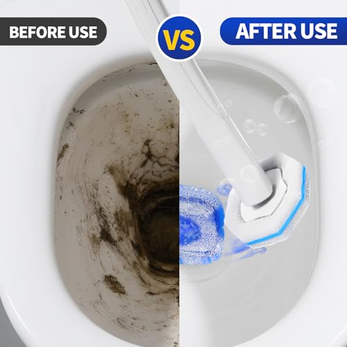 60PCS Toilet Bowl Cleaner Wand Refills Compatible with CLOROX. Disposable Toilet Brush Refills. Bathroom Cleaning. Disposable Toilet Bowl. High-Density Disposable Toilet Brush Scrubber - style: 60 refflls（Without handle）
