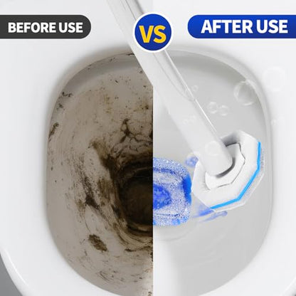 60PCS Toilet Bowl Cleaner Wand Refills Compatible with CLOROX. Disposable Toilet Brush Refills. Bathroom Cleaning. Disposable Toilet Bowl. High-Density Disposable Toilet Brush Scrubber - style: 60 refflls（Without handle）