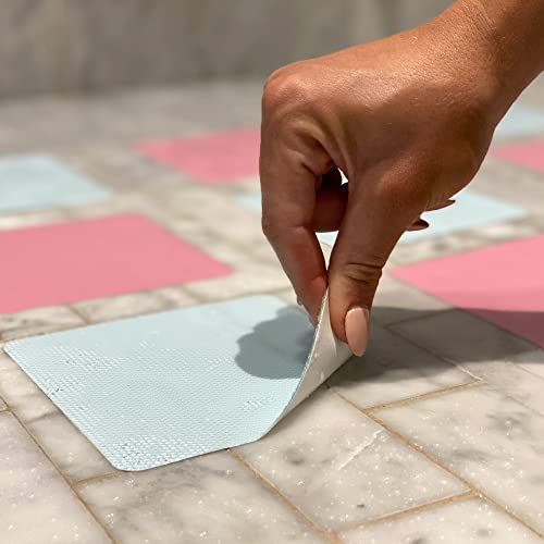 Kahuna Grip Bathtub Bath and Shower 5¼" Hexagon Non-Slip Traction Treads (Blue) - color: Blue