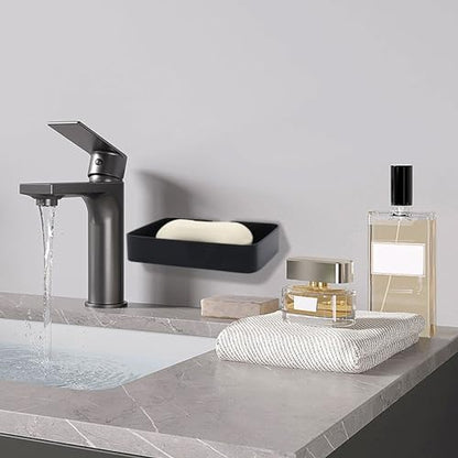 Soap Dish Stainless Steel Black Soap Dish Holder Wall Mounted Shower Soap Holder with Screws, Sturdy Soap Dish for Bar Soap Stylish Soap Dish Holder for Shower Bathroom Kitchen Sink Tub - color: Black