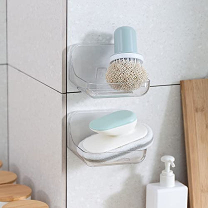 Shower Squeegee for Glass Doors and 2 Pack Soap Dish Soap Holder