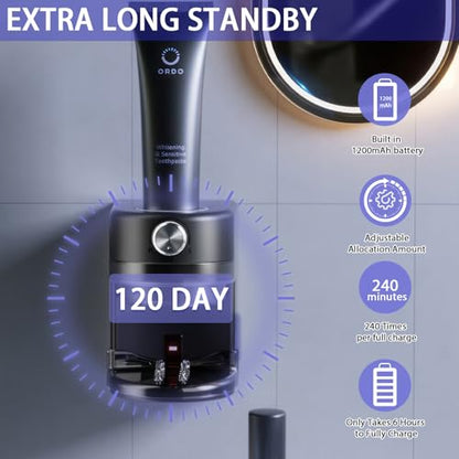 Toothpaste Squeezer, Bathroom wall Mounted Electric Toothpaste Dispenser with Adjustable Toothpaste Dispensing Amount, Automatic Toothpaste Dispenser for Adults and Kids (Black) - color: Black