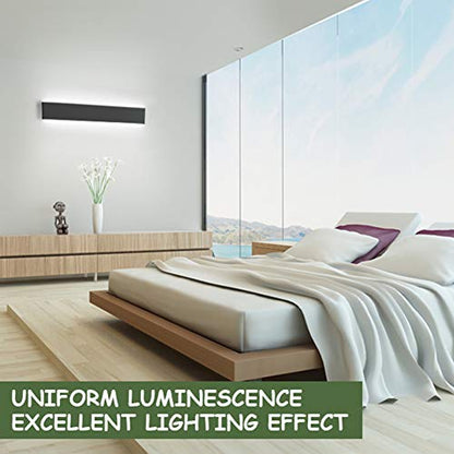 Aipsun 43.3in/40W Modern Black Vanity Light Fixtures LED Black Bathroom Wall Light Up and Down Bathroom Lighting Fixtures White Light 5000K - color: White Light Black, size: 43.3 inch, style: 5000K
