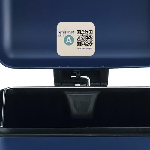 happimess Betty 8 Gal Step Trash Can Soft-Close Lid, Denim Blue | Removable Liner, Semi-Rectangular, Steel Pedal, Iron Powder Coated, 27" Height, Non-Skid Base - color: Denim Blue