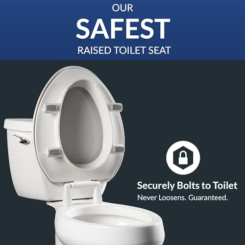 Bemis Assurance 3" Raised Toilet Seat for Seniors, Round, White | Therapist Preferred for Safety, Secure Hinges, Clean Shield Guard - size: Round, style: Raised Seat