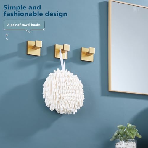 KOKOSIRI Bath Robe Hook Wall Mount Square Towel Hook Coat Hook Bathroom Kitchen Garage Heavy Duty SUS 304 Stainless Steel 3 Pack Brushed Gold B1010BG-P3 - color: Brushed Gold, size: 3 Pack