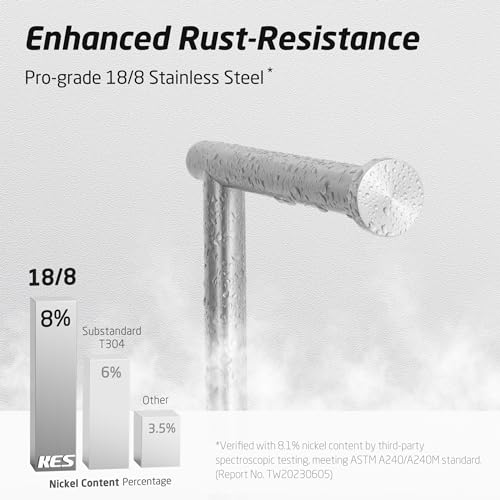 KES Freestanding Toilet Paper Holder 26" Tall, Marble Base Brushed Finish | 18/8 Stainless Steel, Anti-Slip Padded Base, No-Drill Assembly, Fits All Roll Sizes, 1-Min Setup - color: Brushed Steel, size: 26"H