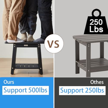 Large Shower Bench, Heavy Duty HDPS Shower Stool for Inside Shower, 2 Tier Shower Chair Seat with Shelf for Bath, Waterproof Shower Foot Rest for Shaving Legs with Adjustable Feet, Gray - color: Oil-printed Gray