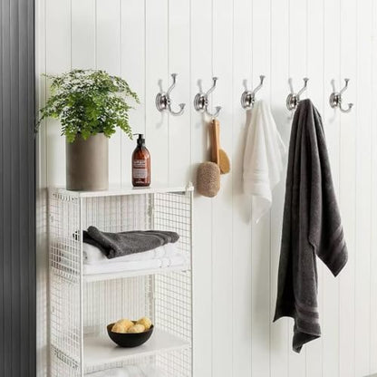 1 Pack 4-1/2 Inch Zinc Alloy Brushed Nickel Towel Hooks | Solid Metal | Wall Mount | Robe Hooks | Coat Hooks | For Bathroom, Shower, Bedroom, Entryway | Bathroom Hardware Accessories - color: Brushed Nickel