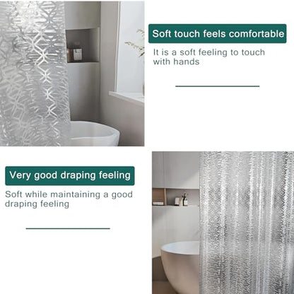 Shower Curtain Liner, 100% Waterproof Peva Shower Curtains with 3 Duty Heavy Bottom Magnets and 12 Rust Proof Grommets, 72x72 Weighted Shower Liner for Shower Stall, Bathtubs - color: Diamond