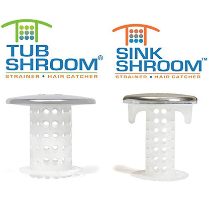 TubShroom and SinkShroom Drain Protectors Hair Catchers for Bathtubs and Sinks, Chrome - color: Chrome