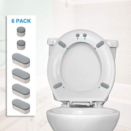 Boao 12 Pcs Universal Toilet Seat Bumpers Kit Toilet Spacers for Bidet with Strong Adhesive Rubber Bumpers Pads Replacement for Families, Hotels, Hospitals, School
