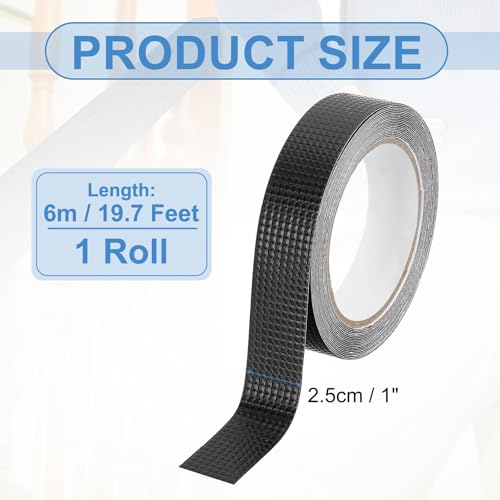 PATIKIL 1 Inch x 20 Feet Non-Slip Grip Tape, Waterproof Non-Abrasive Traction Tape Self-Adhesive Cushion Pad Strips for Handrails Game Controllers Ovens- 1 Roll (Black) - color: Black, size: 1 Inch x 20 Feet