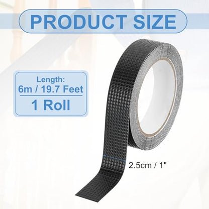 PATIKIL 1 Inch x 20 Feet Non-Slip Grip Tape, Waterproof Non-Abrasive Traction Tape Self-Adhesive Cushion Pad Strips for Handrails Game Controllers Ovens- 1 Roll (Black) - color: Black, size: 1 Inch x 20 Feet