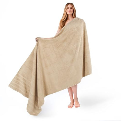 American Soft Linen 100% Cotton Luxury Turkish Towels, 35x70 XL Bath Sheet | Soft Absorbent Quick Dry OEKO Tex Standard 100 Certificated Durable Machine Washable Premium Hotel Quality - color: Beige, size: 1 Piece set