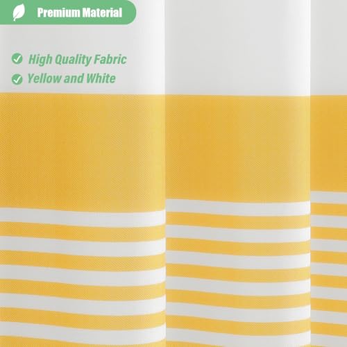 Stall Fabric Shower Curtain, 54x78 Modern Farmhouse Yellow and White Boho Striped Cloth Shower Curtain with Tassels, Hotel Luxury Bathroom Shower Curtain Set with 10 Hooks, Yellow, 54x78 - color: A. Yellow, size: 54"W x 78"L (Pack of 1)