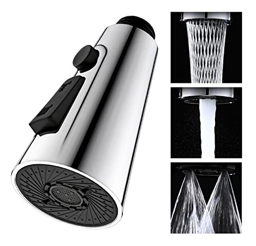 Kelica Kitchen Faucet Spray Head Replacement for Pull Down Kitchen Faucet, Fishing net Kitchen Sink Sprayer Nozzle, Chrome
