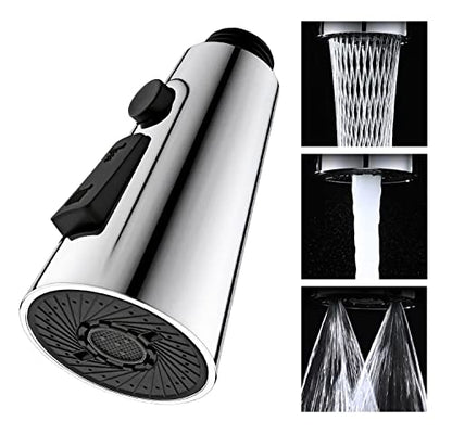 Kelica Kitchen Faucet Spray Head Replacement for Pull Down Kitchen Faucet, Fishing net Kitchen Sink Sprayer Nozzle, Chrome