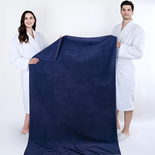 Cotton Paradise 100% Cotton Turkish Towel, Soft Absorbent Quick Dry, 40x80 Oversized Bath Sheet Towel, Navy Blue - color: Navy Blue, size: 40"x80"