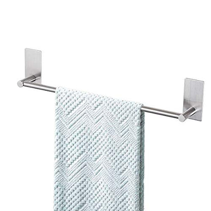 Songtec Bathroom Towel Bar 16-inch, No Drill Stick On Towel Rack, Easy Install with Self-Adhesive, Premium SUS304 Stainless Steel - Brushed Nickle - color: Brush Nickle, size: 16-Inch