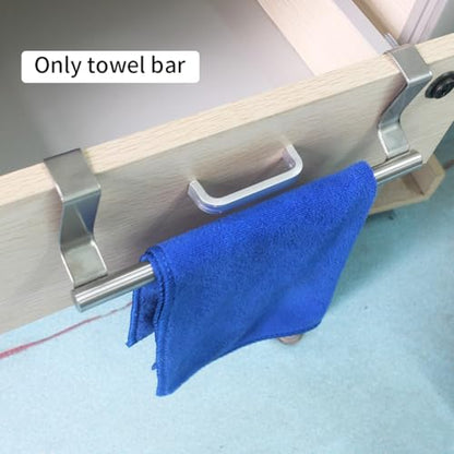 2 Pieces Towel Bar, Stainless Steel Towel Hanger Kitchen Cabinet Towel Rack, Over Door Towel Rack Bar Holders(Color:S,2pcs)