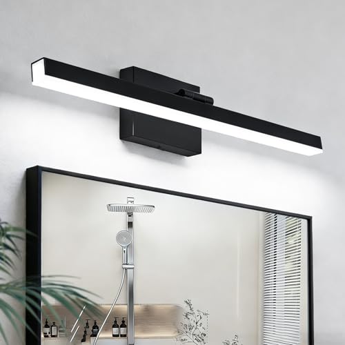 IZORRO Modern Bathroom Vanity Light 24 inch, Rotatable, 16W Dimmable Led Bathroom Light Fixture Over Mirror, Black Vanity Light Bar (Cool White 6000K) - color: Black-6000K, size: 24 inch