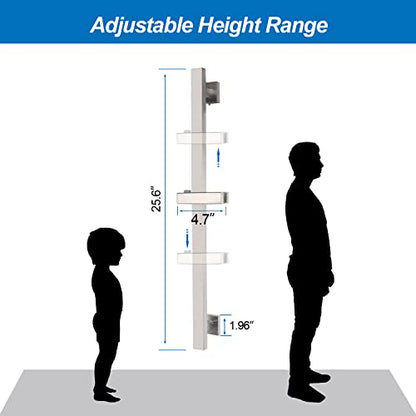 Bathroom Shower Slide Bar with 360° Adjustable Handheld Shower Head Holder Wall Mount Shower Bar SUS 304 Stainless Steel, Brushed Nickel - color: Brushed Nickel