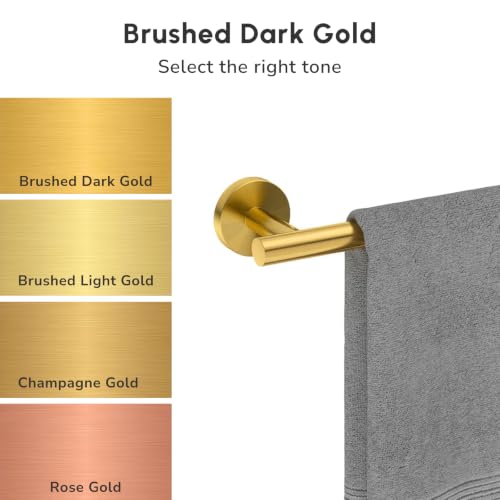 2 Pack Brushed Gold Towel Ring | Hand Towel Holder for Bathroom Wall Mounted, Durable 304 Stainless Steel, Modern Style - color: Brushed Dark Gold