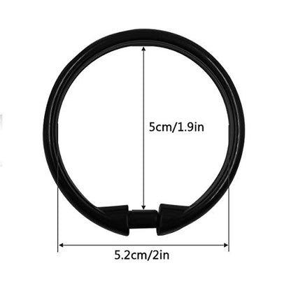 Black Shower Curtain Hooks Rings, 12 Pcs Circular Plastic Shower Curtain Rings for Bathroom, Plastic Shower Curtain Hooks for Shower Curtain Rod, Black Shower Hooks Rings for Shower Curtain - color: Black