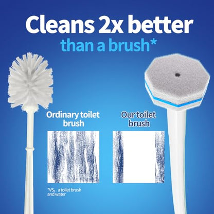 60pc Refills Disposable Toilet mats Brush Cleaning System, Toilet Cleaning Brush, 60 Replacement Brush Heads, No Handle or Base，Toliet Refills,Toilet Bowl Clean Refill Pads,Toilet Scrubber Refill - style: 60 refflls（Without handle）