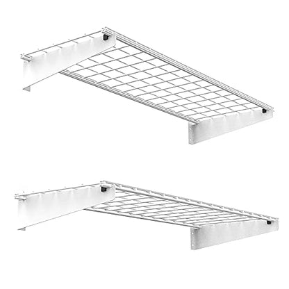 Wallmaster 2-Pack 15x45 Heavy Duty Garage Wall Shelving 45-inch-by-15-inch Wall Mount Garage Storage Rack Floating Shelves Max Load 400lb White - color: White
