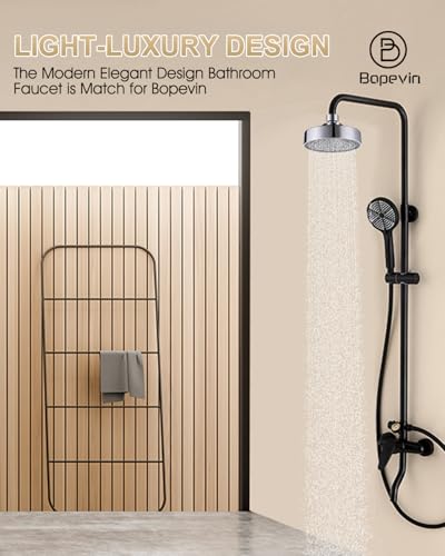 Bovepin 3 functions Rainfall Shower Head Replacement with 1.5 GMP Flow | G1/2" Universal Fitting, 360° Adjustable Brass Ball Joint, 1-Min Easy Install & Easy Clean, Chrome
