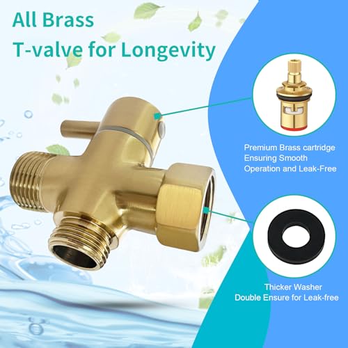 BARROCK Bidet Sprayer for Toilet, Handheld Jet Spray for Existing Toilets with Bidet Hose, Adjustable Water Pressure Muslim Shower, Stainless Steel Cloth Diaper/Feminine Wash Sprayer Brushed Gold - color: Brushed Gold