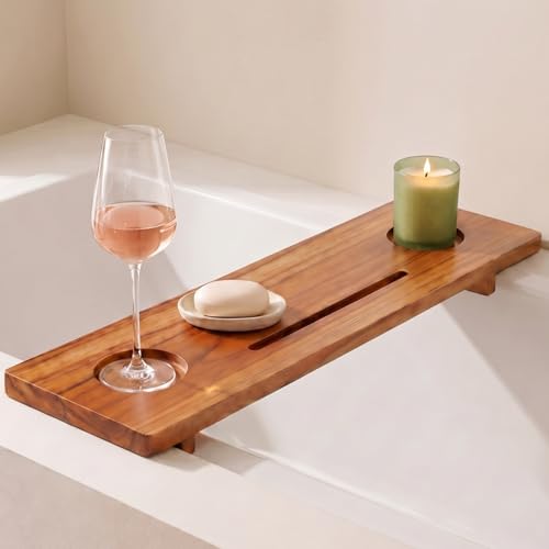 Fjord 29" Premium Teak Bathtub Tray for Small & Standard Tubs - size: Short (29 in)