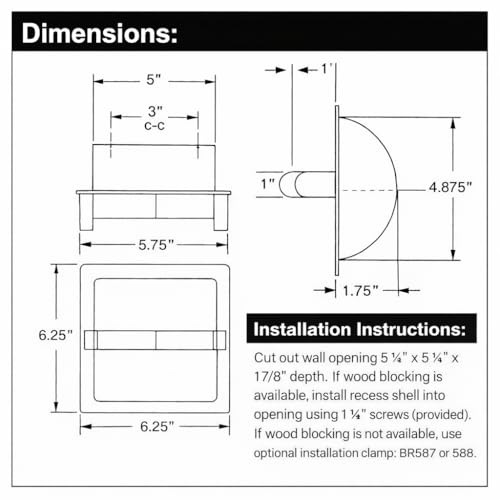 Moen 1576SS Donner Commercial Paper Holder, Stainless Steel