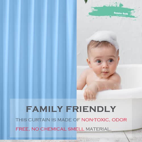 Baby Blue Plastic Shower Curtain Or Liner, 72x72 Inch Lightweight Cream Blue Plastic Bathroom Shower Showroom Inner Curtain with Rustproof Metal Grommet Holes and Weighted Magnets - color: D04-sky Blue, size: 72"W x 72"L (Pack of 1)