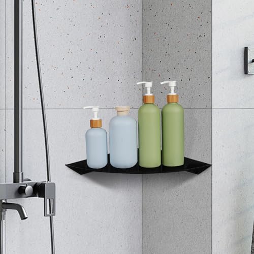 ABOOFAN Acrylic Shower Shelf Wall Mounted Corner Organizer for Bathroom Waterproof 2-Piece Set with Soap Holder for Shampoo and Bathroom Storage