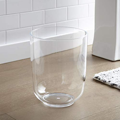 Huang Acrylic Clear Round Wastebasket Trash Can | Garbage Container Bin for Bathrooms, Kitchens, Home Offices | Shatter-Proof, Stylish, Durable and Compact Design - size: Round