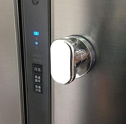 Glass Handle, Suction Cup Handle, Suitable for Bathroom, Cabinet, Terrace Sliding Doors, Shower Handrail. No Holes Needed - color: Small silver