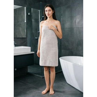 Bath Towels 4-Pack, 27.5x55 Inches - Ultra Soft and Highly Absorbent Quick Dry Microfiber Towels with Hanging Loop, Beauty Twill Stripe Design for Bath, Beach, Gym - color: Dark Grey+grey+coffee+orange
