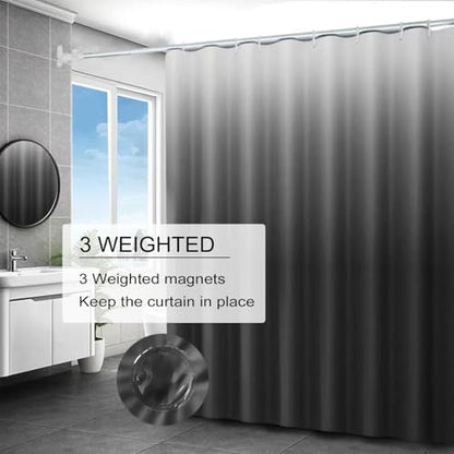 TIKABC Shower Curtain Liner, 4G PEVA Shower Liner, Plastic Waterproof Shower Curtains, with Grommet Holes and 3 Magnetic Weights(Gradient Grey) - color: Gradient Grey